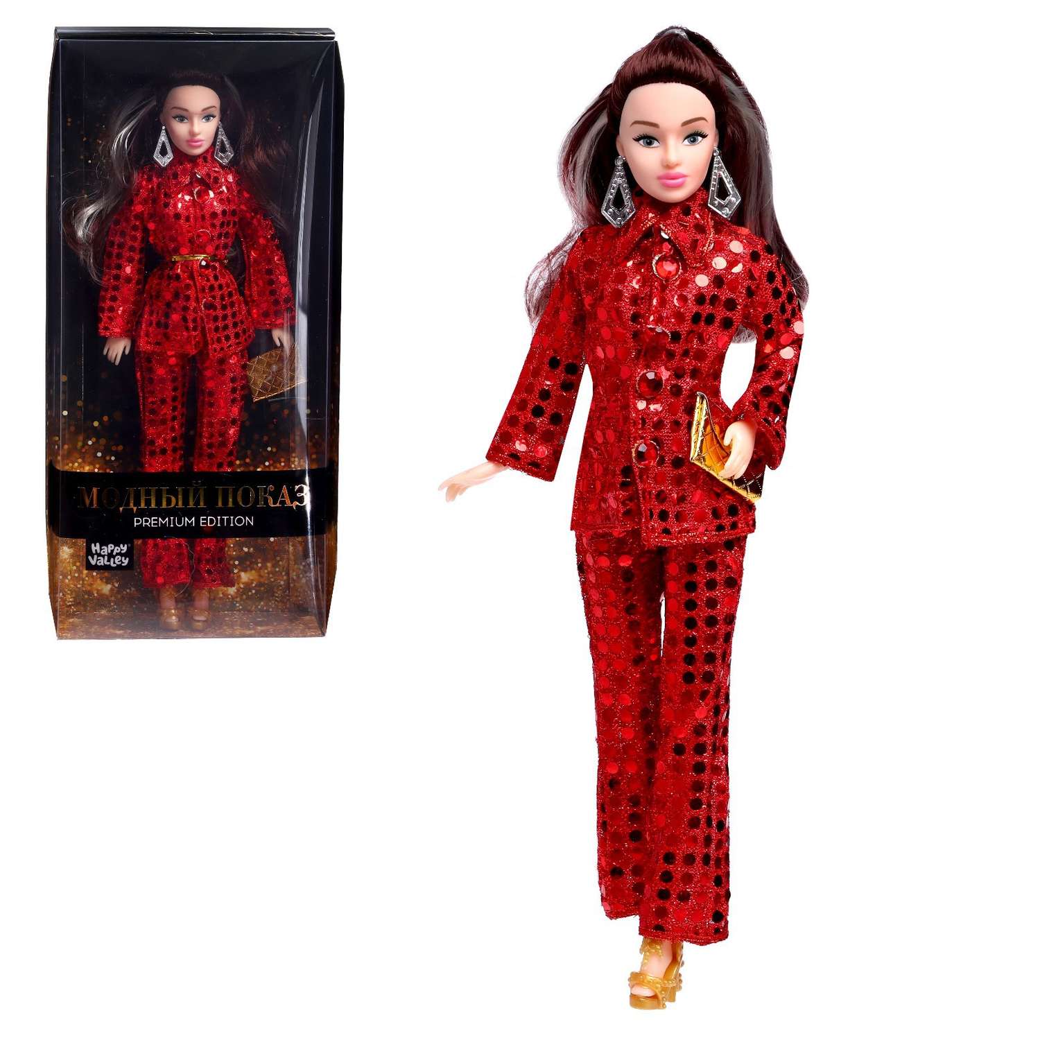 Кукла-модель Happy Valley шарнирная «Ксения - Модный показ» в красном костюме 6973625 - фото 2