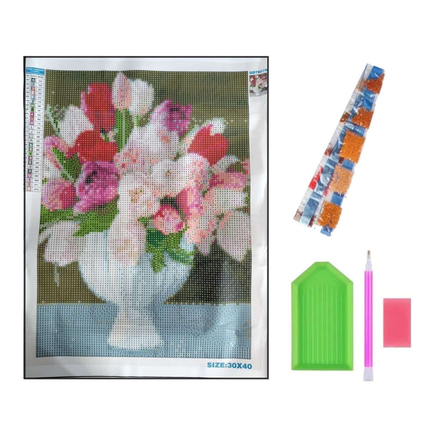 Алмазная мозаика Seichi Букет тюльпанов 30х40 см - фото 3