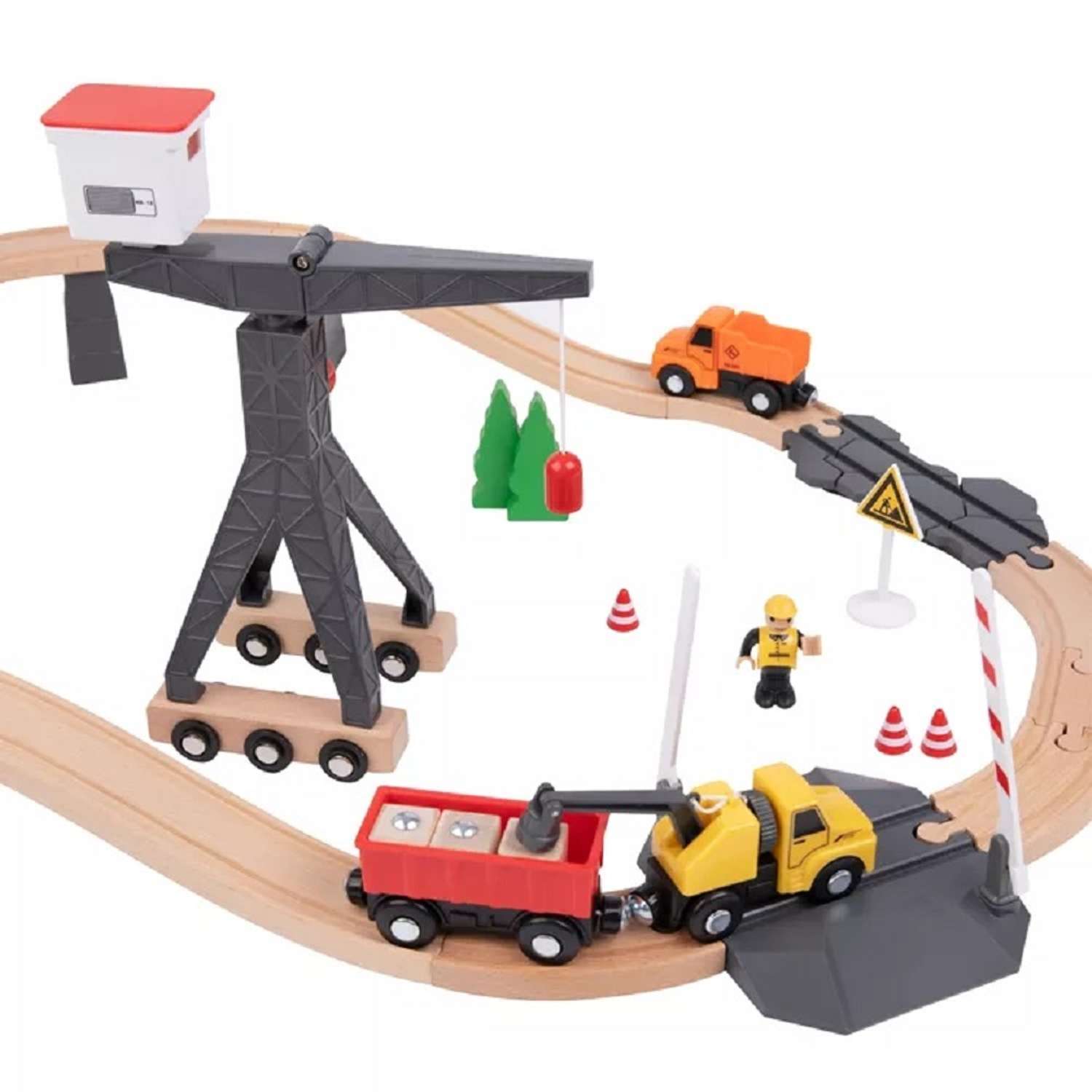 Железная дорога Tooky Toy Деревянная 35 элементов TH682 TH682 - фото 1