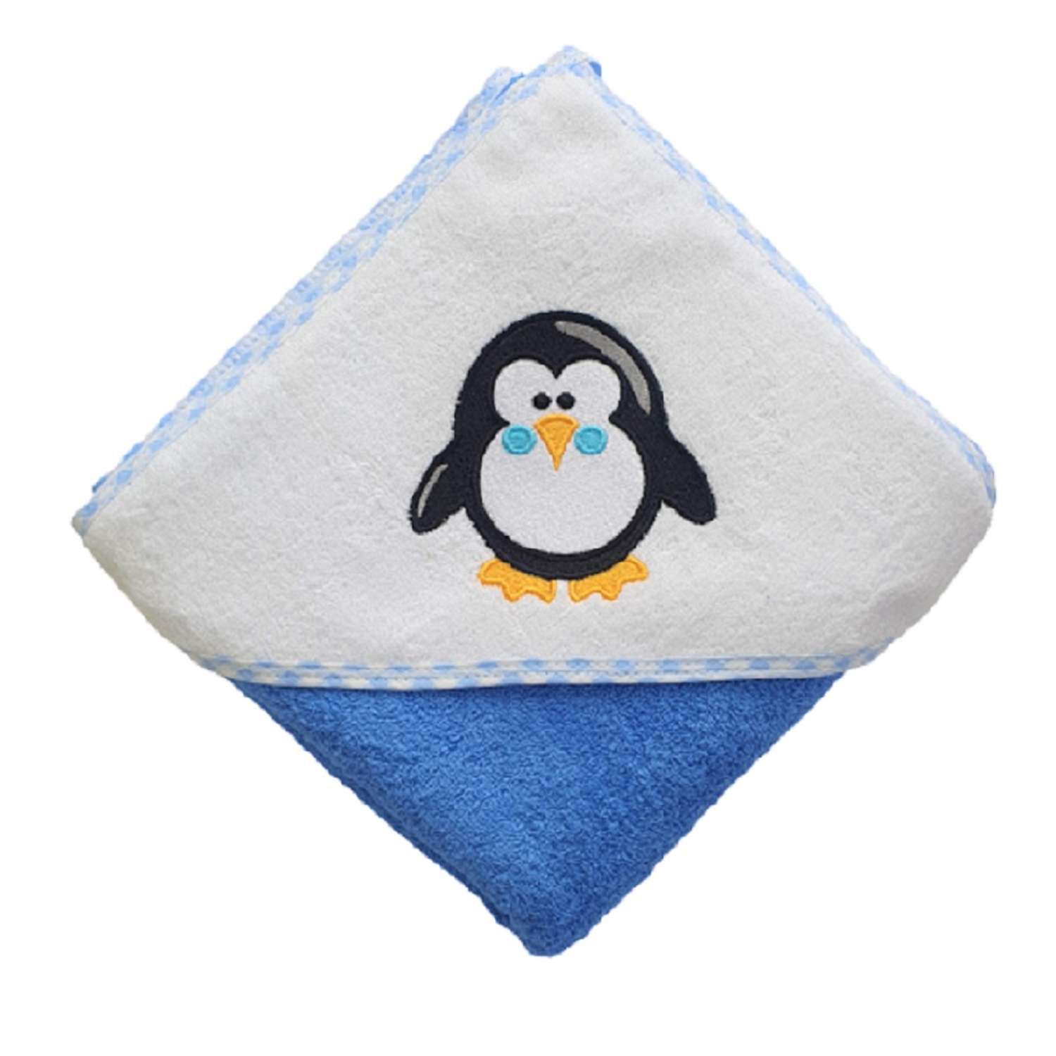 Детское полотенце Uviton с уголком Baby Пингвиненок 100х100 см - фото 1