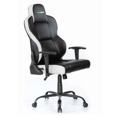 Кресло компьютерное VMMGAME UNIT UPGRADE с регулируемой спинкой кожа Черно - белый