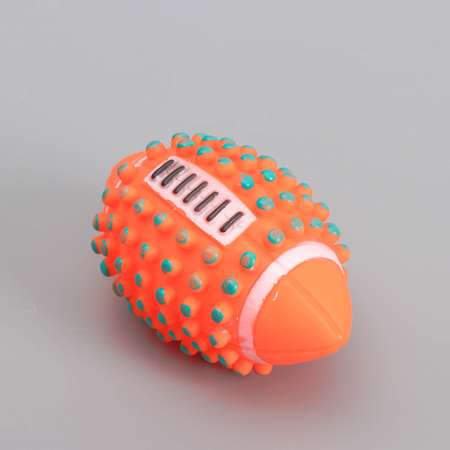 Игрушка для собак Пижон с пищалкой Регби с шипами 12 см оранжевый