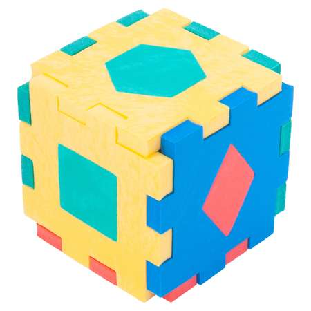 Конструктор Клёпа мягкий Кубик с геометрическими фигурами Клёпа