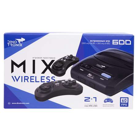 Игровая приставка для детей Retro Genesis Dinotronix Mix Wireless + 600 игр AV 2 беспроводных джойстика