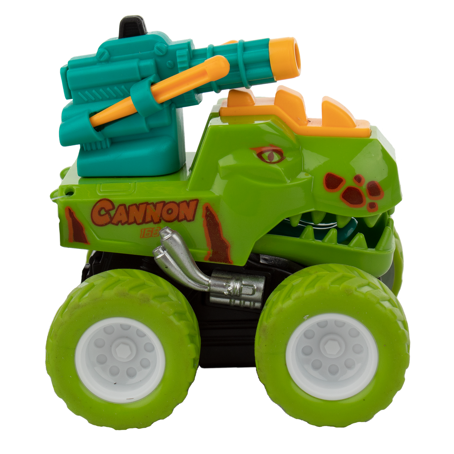 Машинка KiddieDrive с фрикционным механизмом и пушкой Динобласт Big wheels зеленая 89001_1 - фото 2