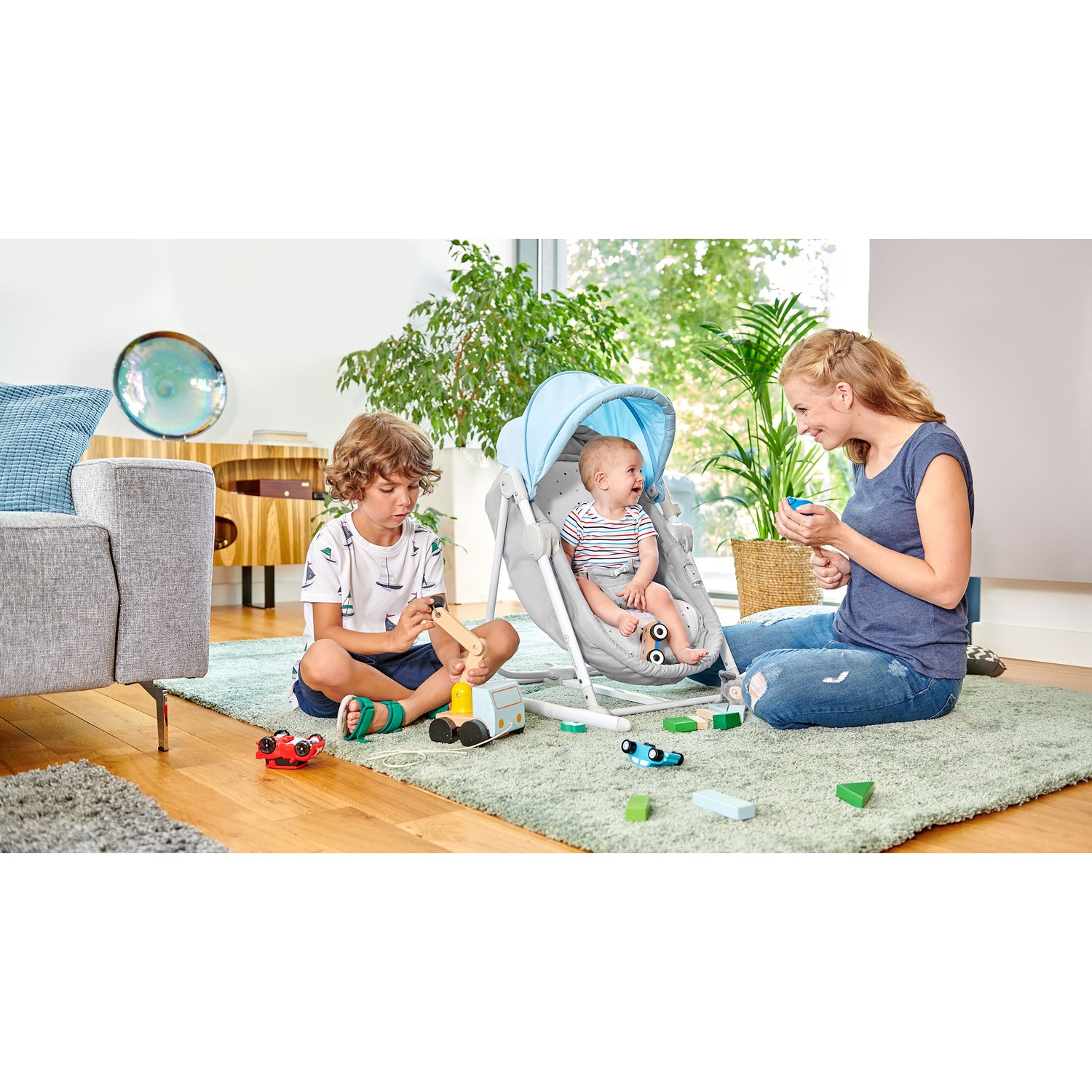 Колыбель-шезлонг 5в1 Kinderkraft Nola Stone grey - фото 9