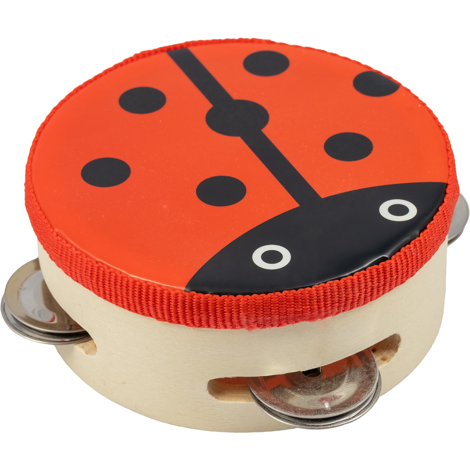 Тамбурин бубен BEE DF601A Ladybug деревянный дизайн божья коровка - фото 1