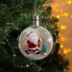 Ёлочный Luazon шар «Дед Мороз» батарейки 5 LED свечение тёплое белое