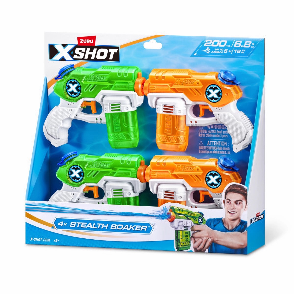 Бластер водный Zuru X-SHOT  Water Stealth Soaker 4 штуки - фото 9