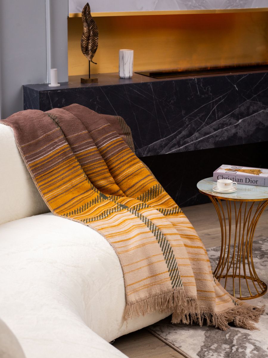 Плед Arya Home Collection теплый 150х200 Lexi с бахромой на кровать диван - фото 1