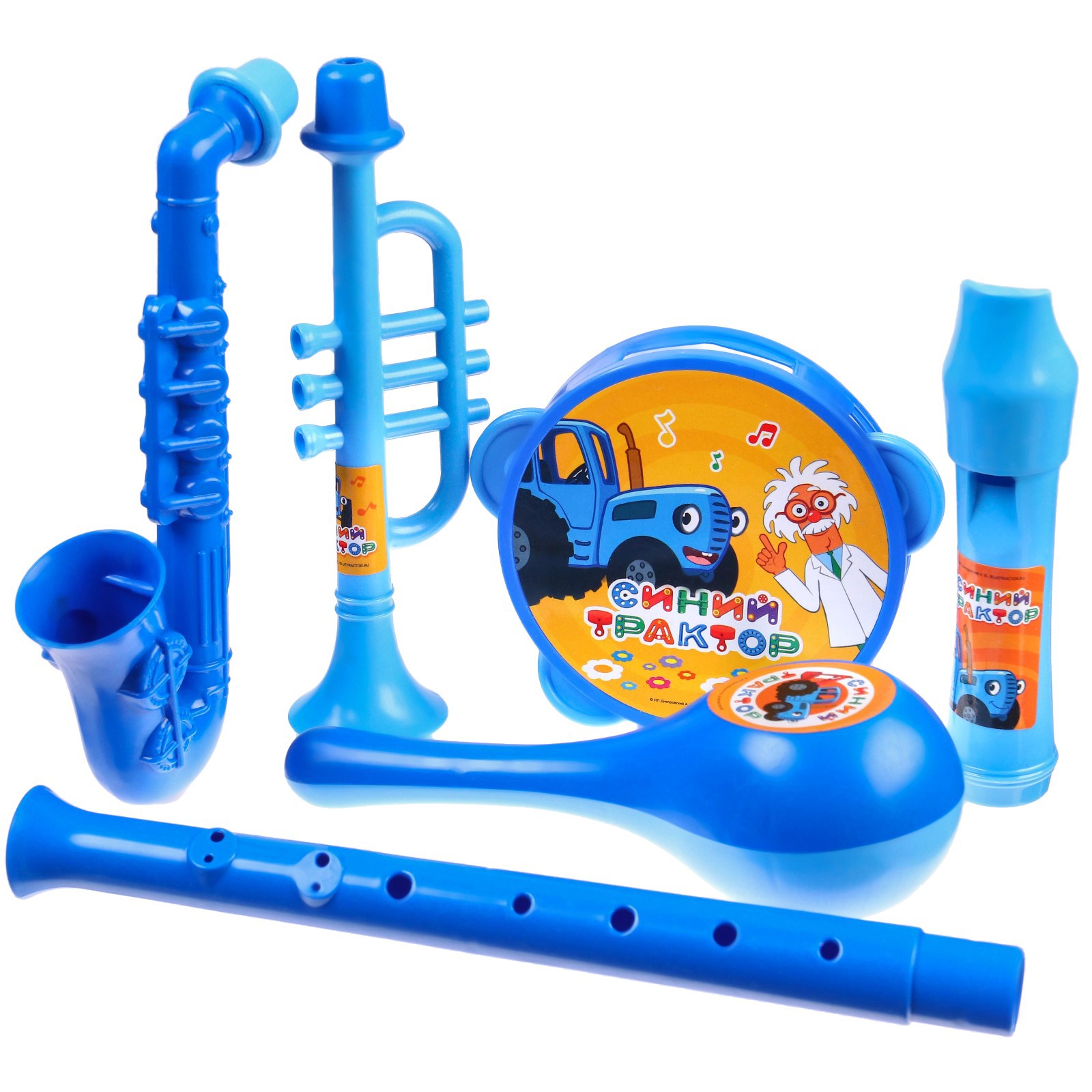 Набор музыкальных инструментов Синий трактор 5 предметов - фото 1