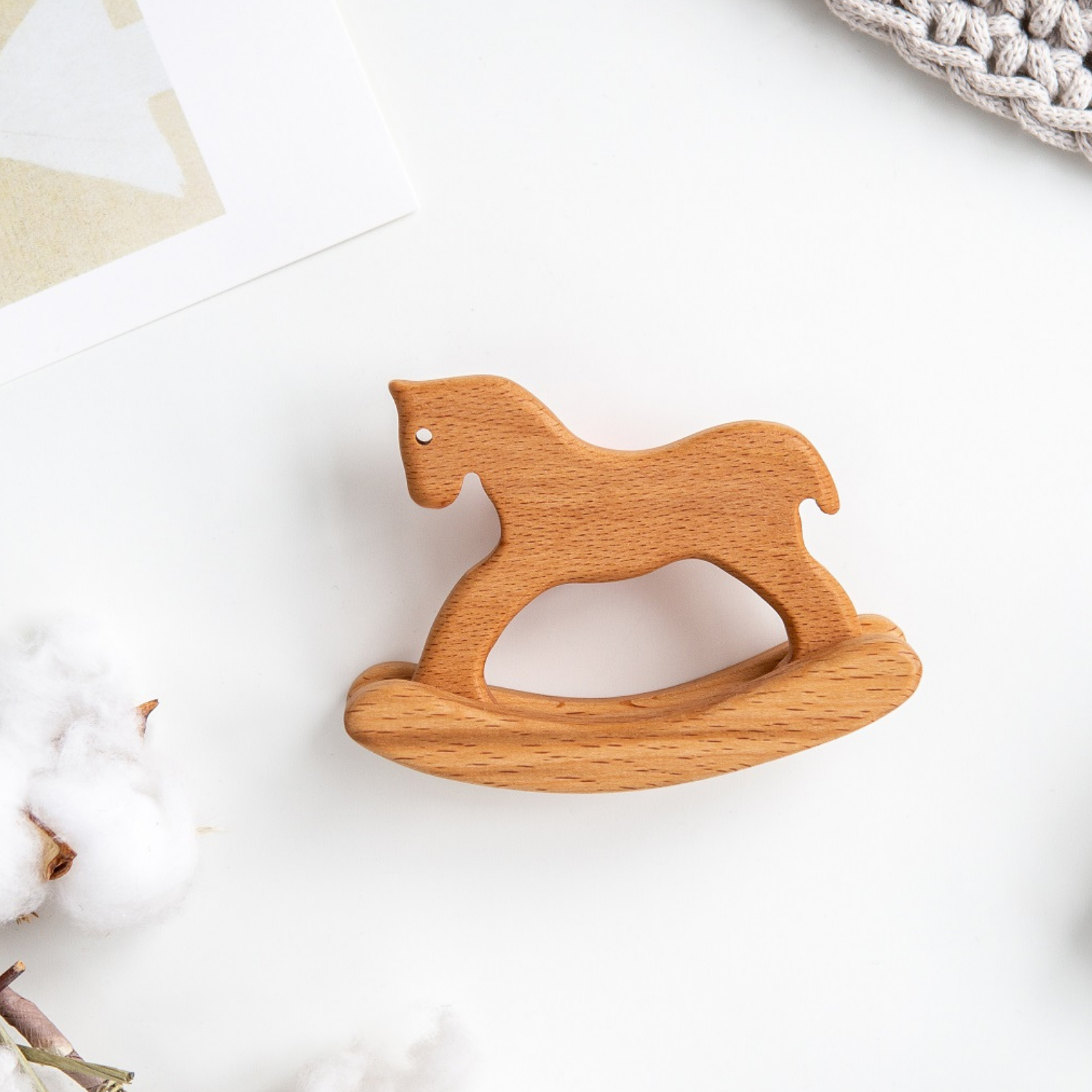 Погремушка деревянная Mag Wood Лошадка качалка для новорожденных - фото 2