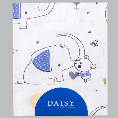 Пеленка Daisy Хлопок 1 шт. 75х120 см Слон и Мишка гол.