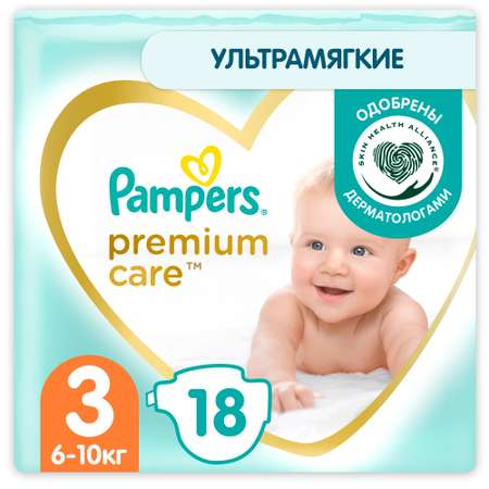 Подгузники Pampers Premium Care 18 шт. 3 6-10 кг