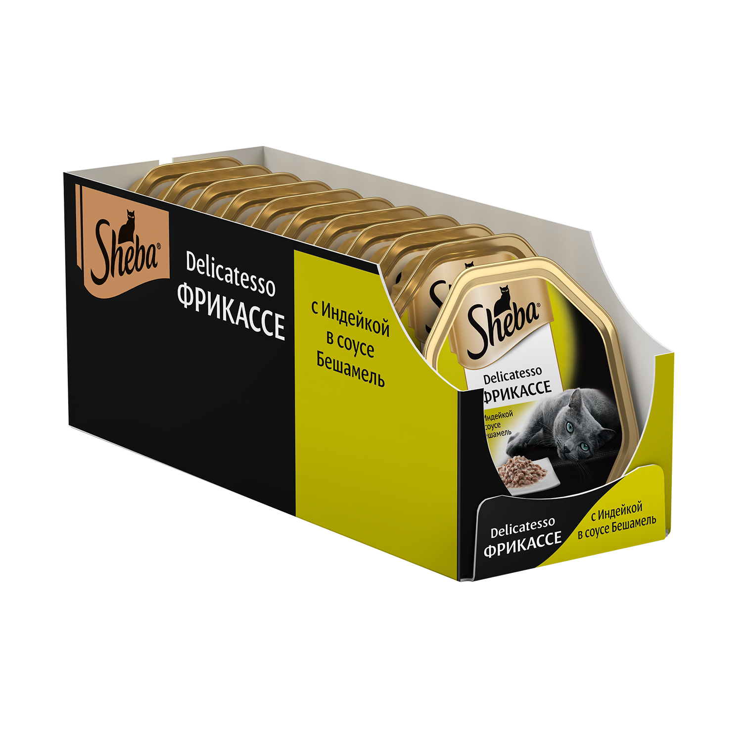 Корм влажный для кошек Sheba Delicatesso 85г фрикассе с индейкой в соусе бешамель консервированный - фото 4