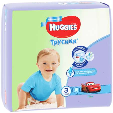 Подгузники-трусики для мальчиков Huggies 3 7-11кг 19шт