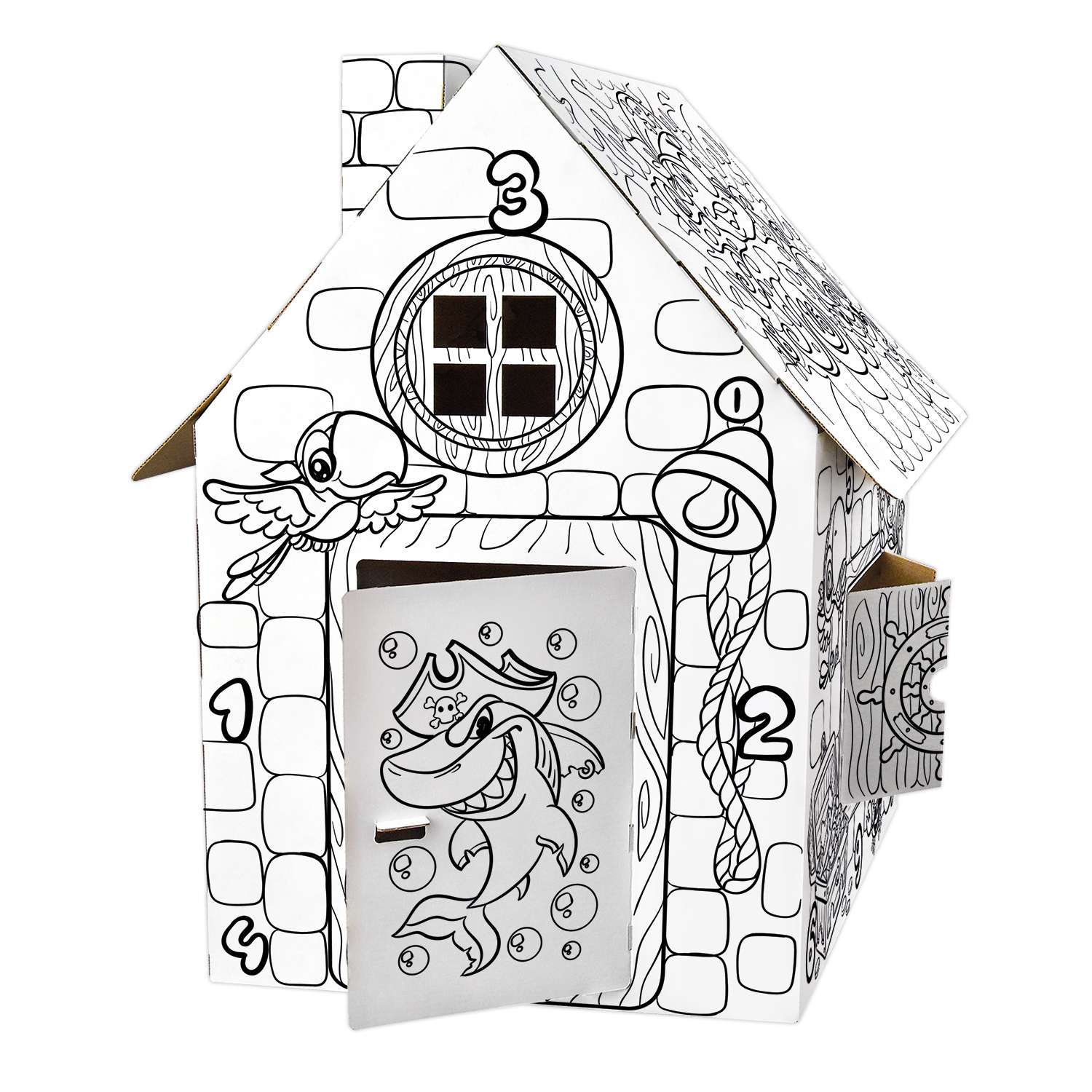 Картонный дом-раскраска PREZENT ПИРАТЫ КДР-012 - фото 2