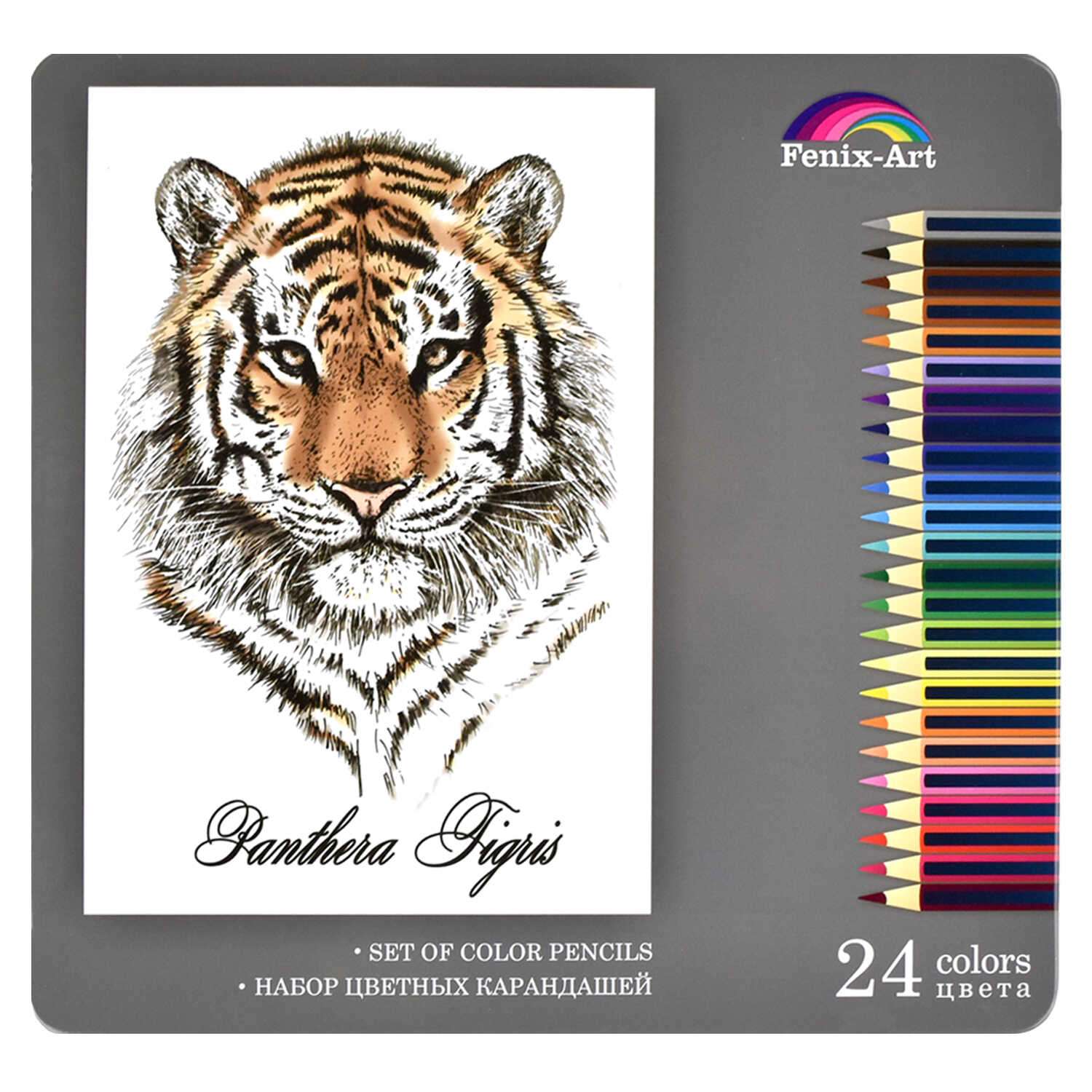 Цветные карандаши ФЕНИКС+ Тигр 24 цвета - фото 1