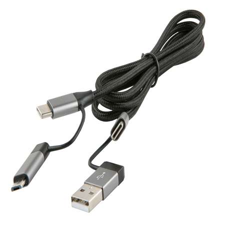 Дата-кабель RedLine 4в1 USB Type-C Micro-USB черный