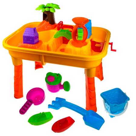 Игровой набор 1TOY столик для игры с водой и песком 20 предметов