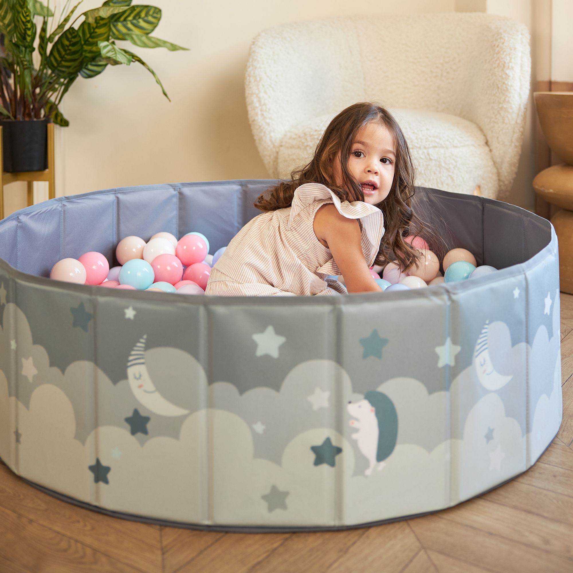 Детский сухой бассейн UNIX Kids Moon + 150 шариков - фото 16