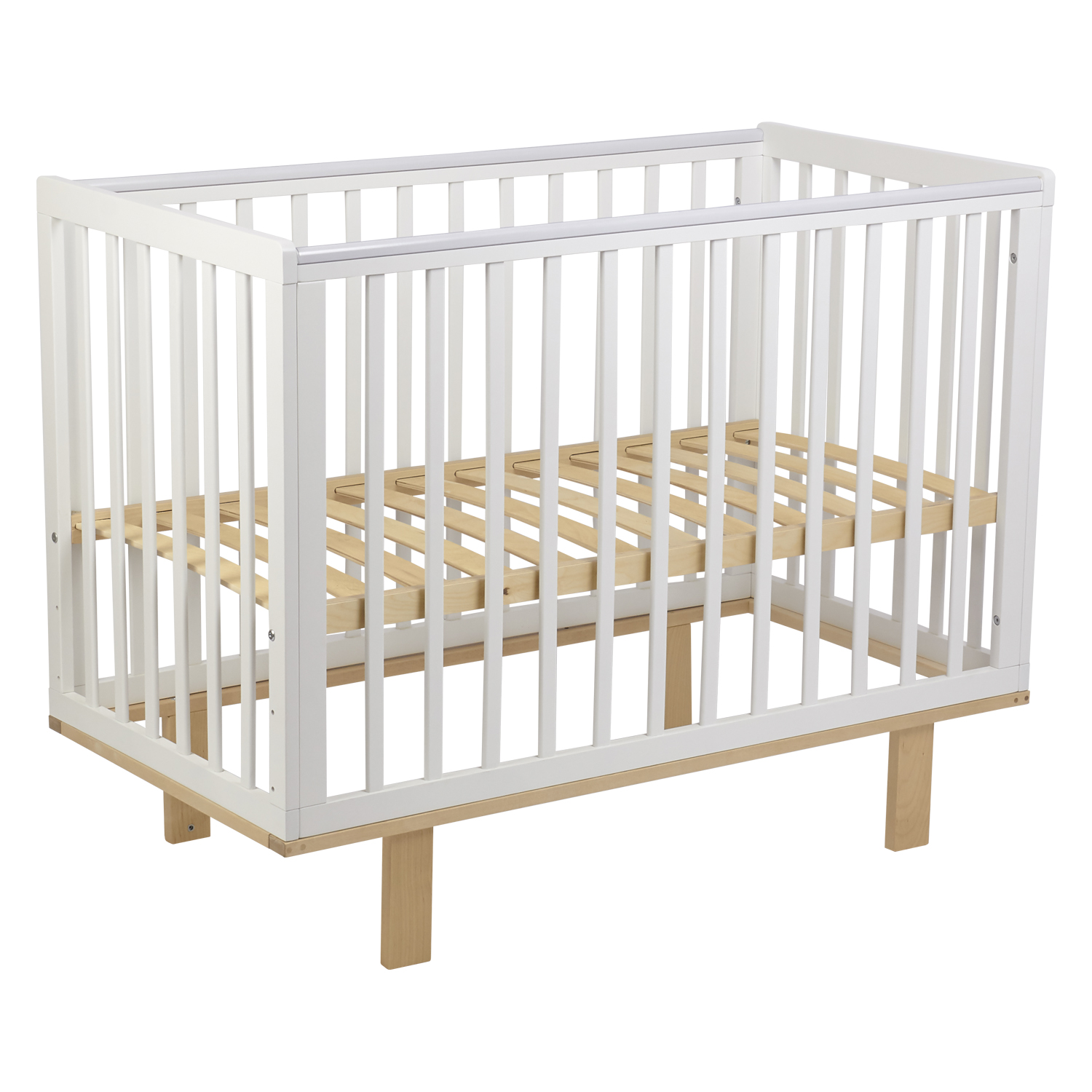 Кроватка детская Polini kids Simple 340 Белый-Натуральный