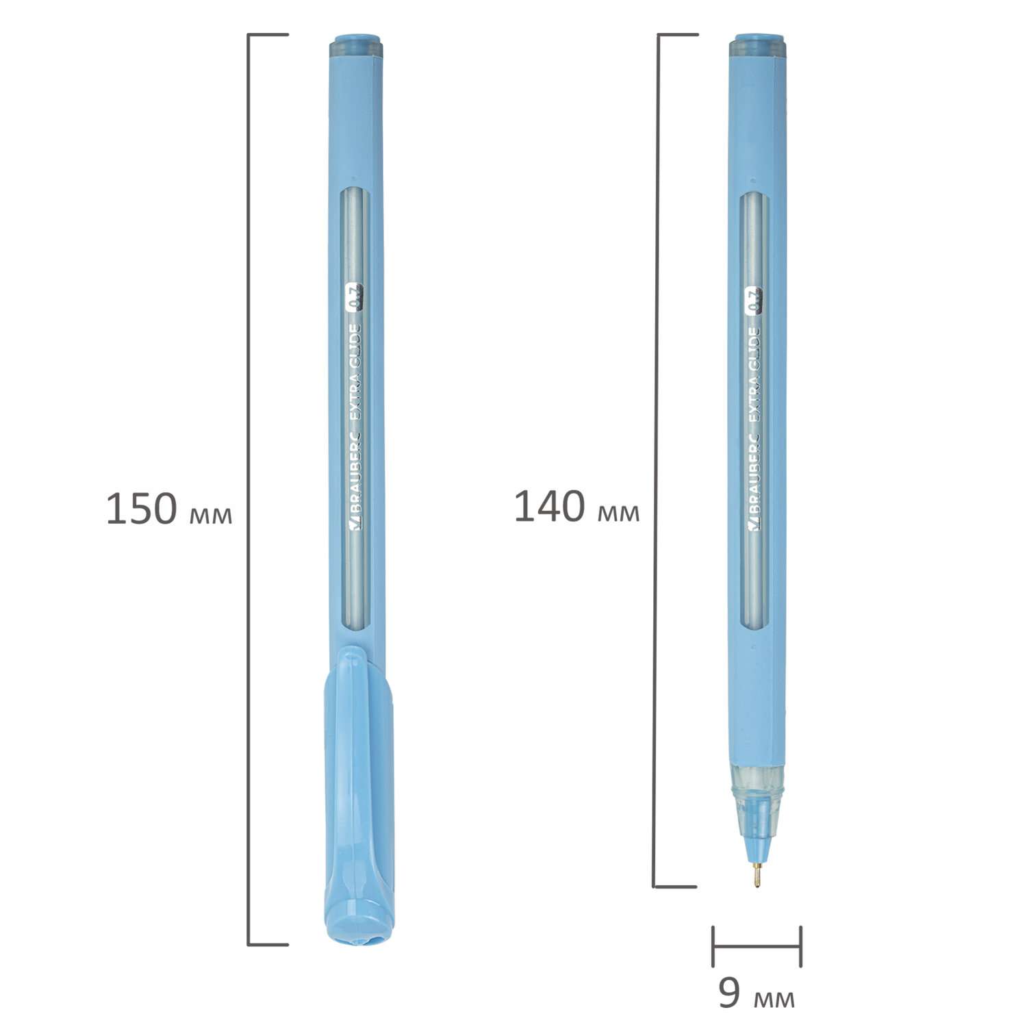 Ручки шариковые Brauberg синие набор 12 штук тонкие для школы - фото 2