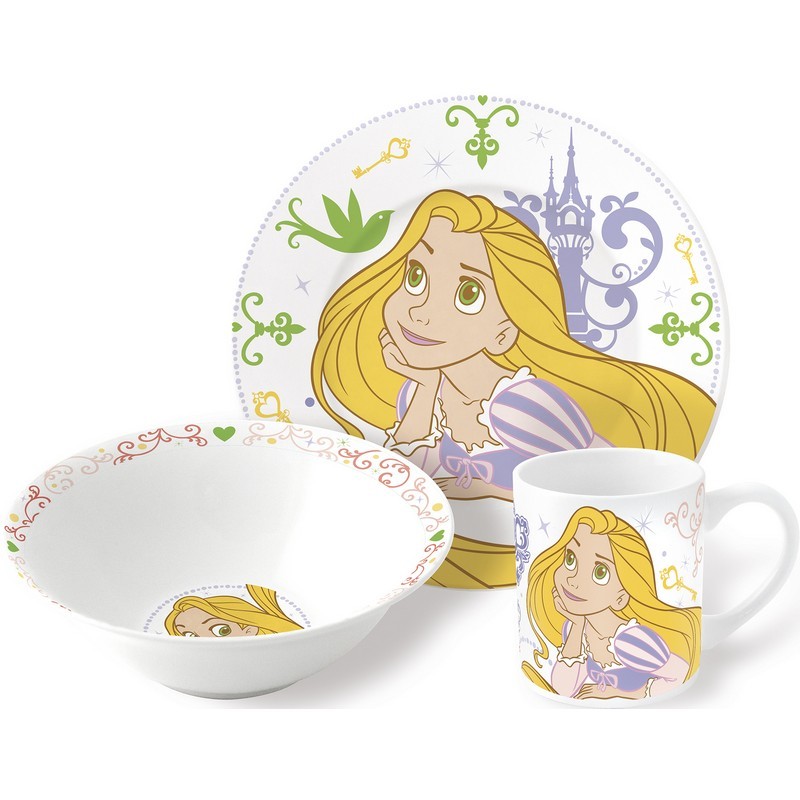 Набор керамической посуды STOR в подарочной упаковке Snack Set Rapunzel Princess (3 шт.) - фото 1