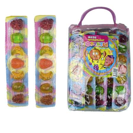 Желе BRANDOSFERA Прикольные фрукты в сумке 24 штуки по 40 грамм