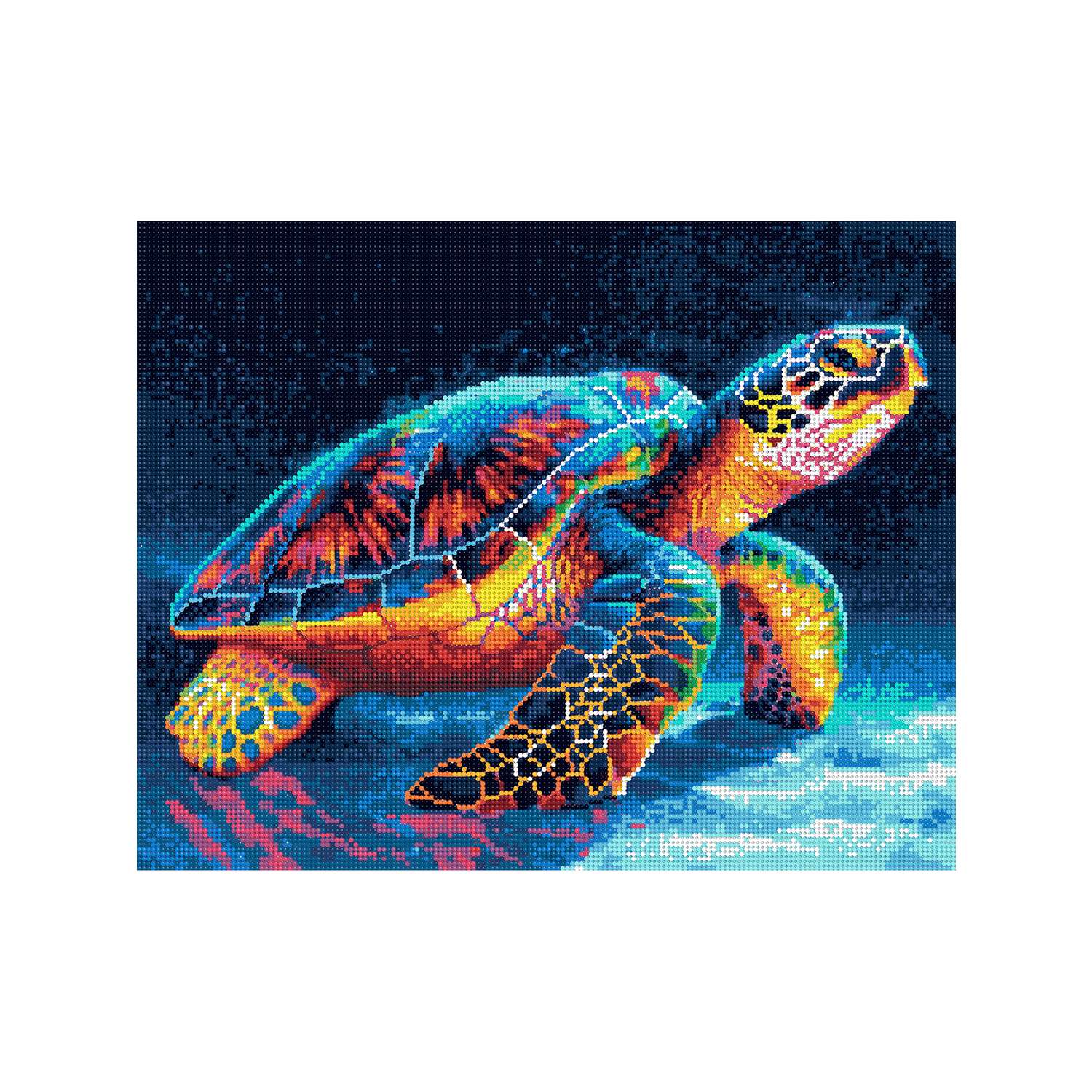 Алмазная мозаика Art on Canvas холст на деревянном подрамнике 40х50 см Красочная черепаха - фото 2