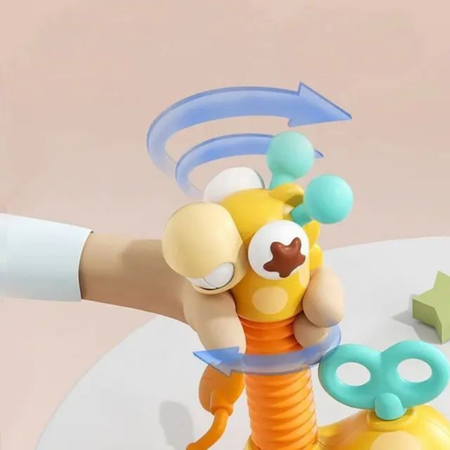 Игрушка прорезыватель Жираф MagicStyle Развивающая сенсорная интерактивная тянучка погремушка на присоске для малышей