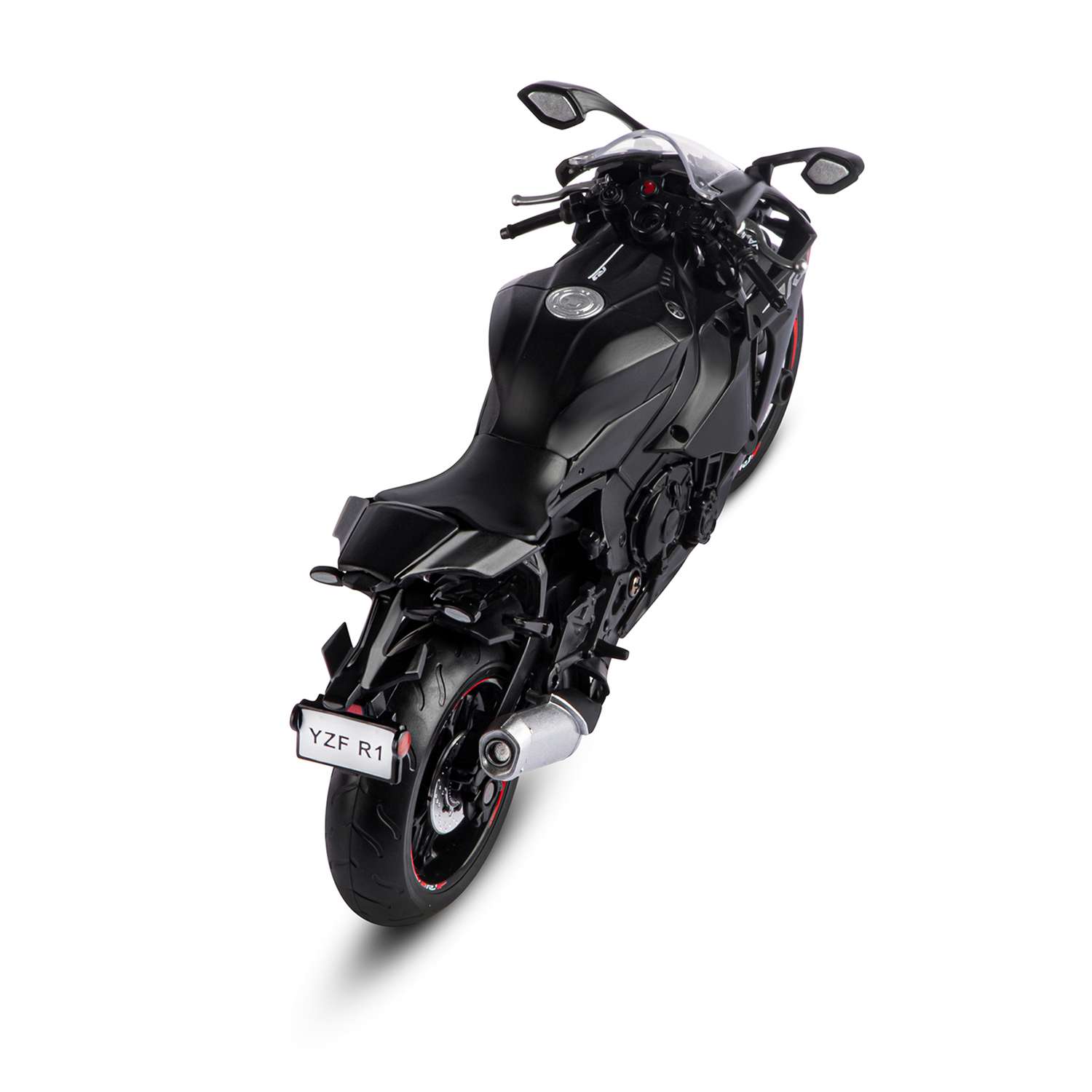 Мотоцикл металлический АВТОпанорама 1:12 Yamaha YZF-R1 черный свободный ход колес JB1251603 - фото 6