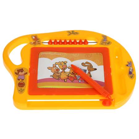 Доска для рисования Играем вместе Оранжевая корова магнитная 314197