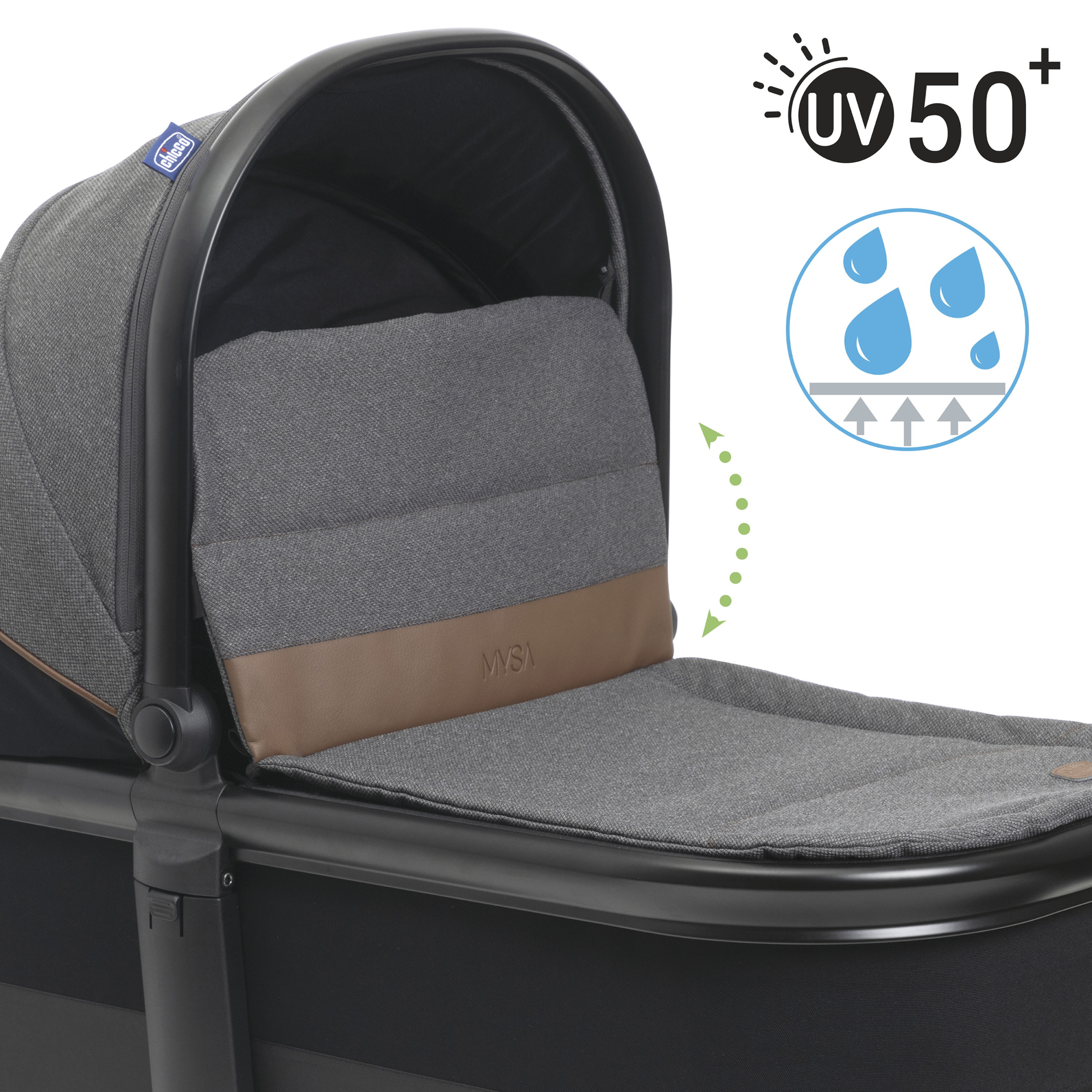 Люлька Chicco Mysa Light Carrycot Black Satin 05087027450000 - фото 11