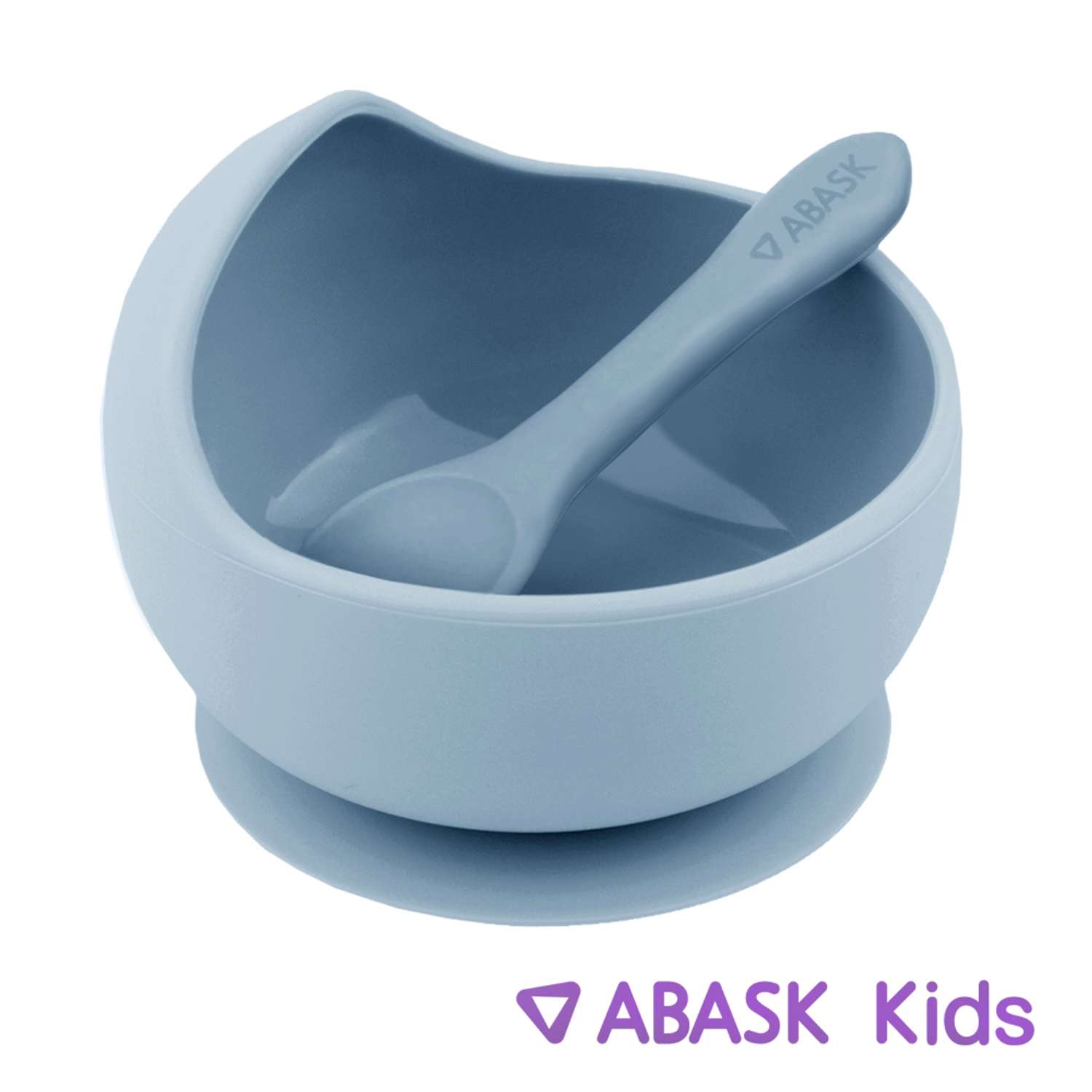 Силиконовая тарелка с ложкой ABASK bluebsouffle - фото 1