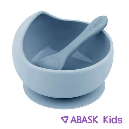 Силиконовая тарелка с ложкой ABASK bluebsouffle