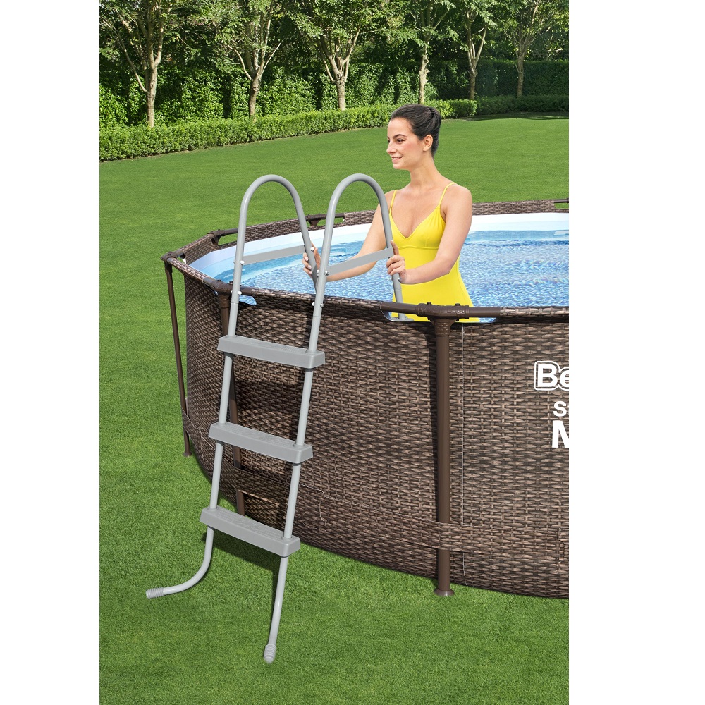 Бассейн каркасный Bestway 366 см на 100 см Steel Pro Max фильтр-насос лестница 9150 л - фото 4