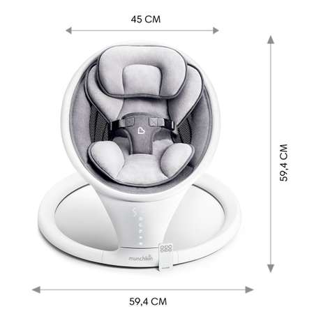 Шезлонг Munchkin ультралегкий для новорожденных Swing с поддержкой Bluetooth