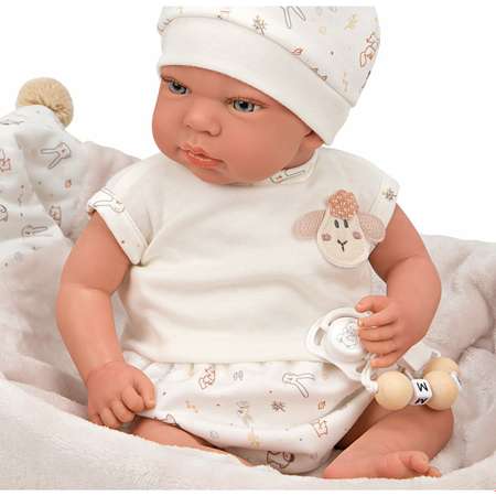 Кукла Arias Reborns Aday новорожденный пупс мягкий 40 см реалистичный с люлькой переноской