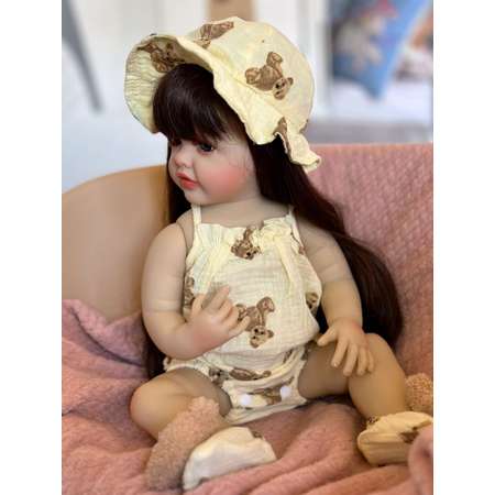Кукла Реборн Soul Sister виниловая с комплектом одежды и пустышкой пупс для девочек 57 см