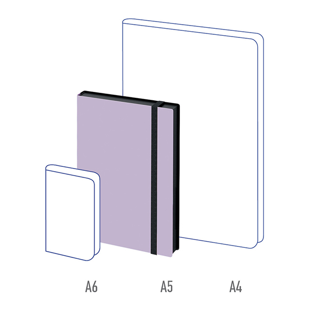 Ежедневник Berlingo недатированный А5 136 листов Instinct кожзам черный и лаванда с резинкой - фото 4