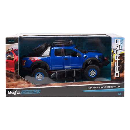 Машинка MAISTO 1:24 Ford F-150 Raptor Голубая 32521