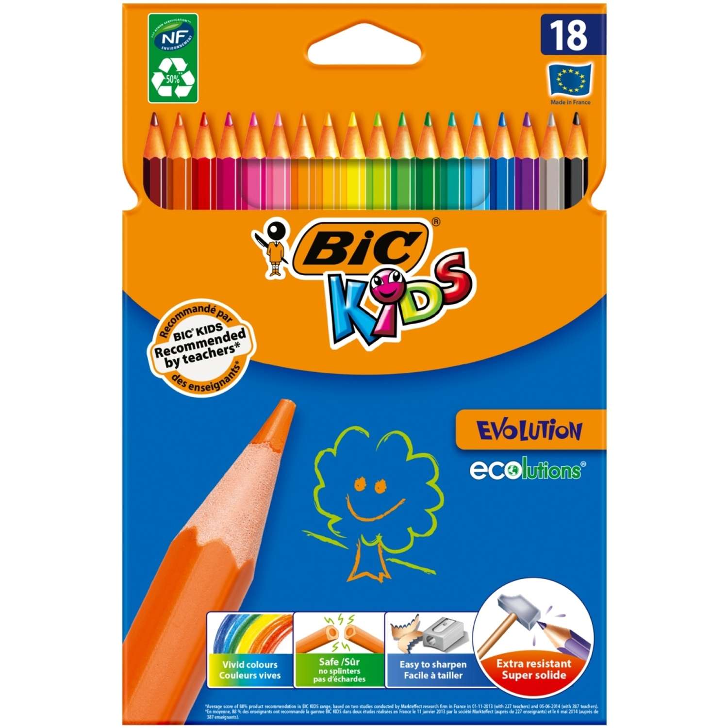 Карандаши цветные BIC Evolution 18 цветов - фото 1