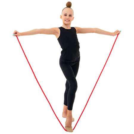 Скакалка Grace Dance гимнастическая. 2.5 м. 150 г. цвет красный/золото/люрекс