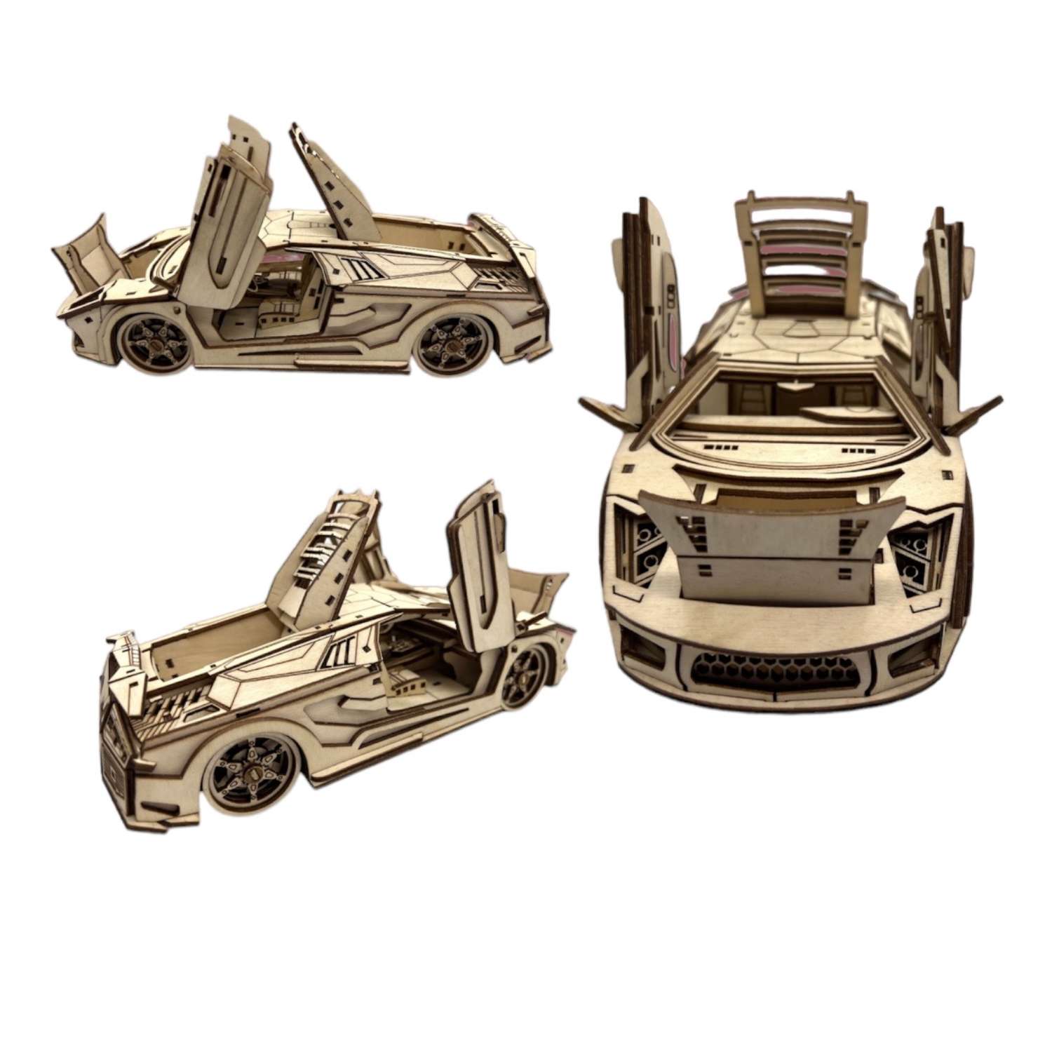 Деревянный конструктор Мадагаскария Сборная модель 3D Гоночный автомобиль - фото 2