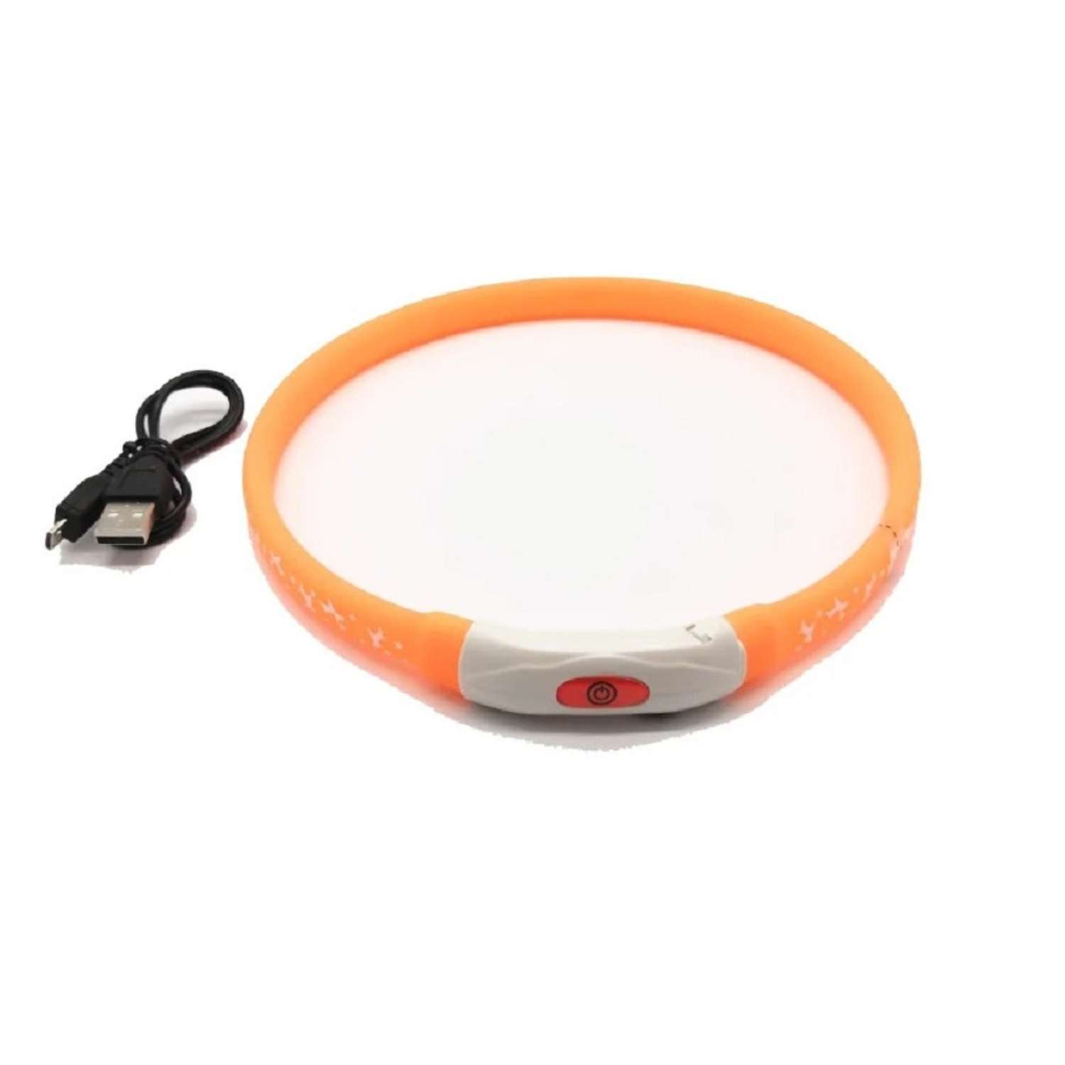 Ошейник для собак ZDK ZooWell со светодиодами оранжевый 70 см - фото 1