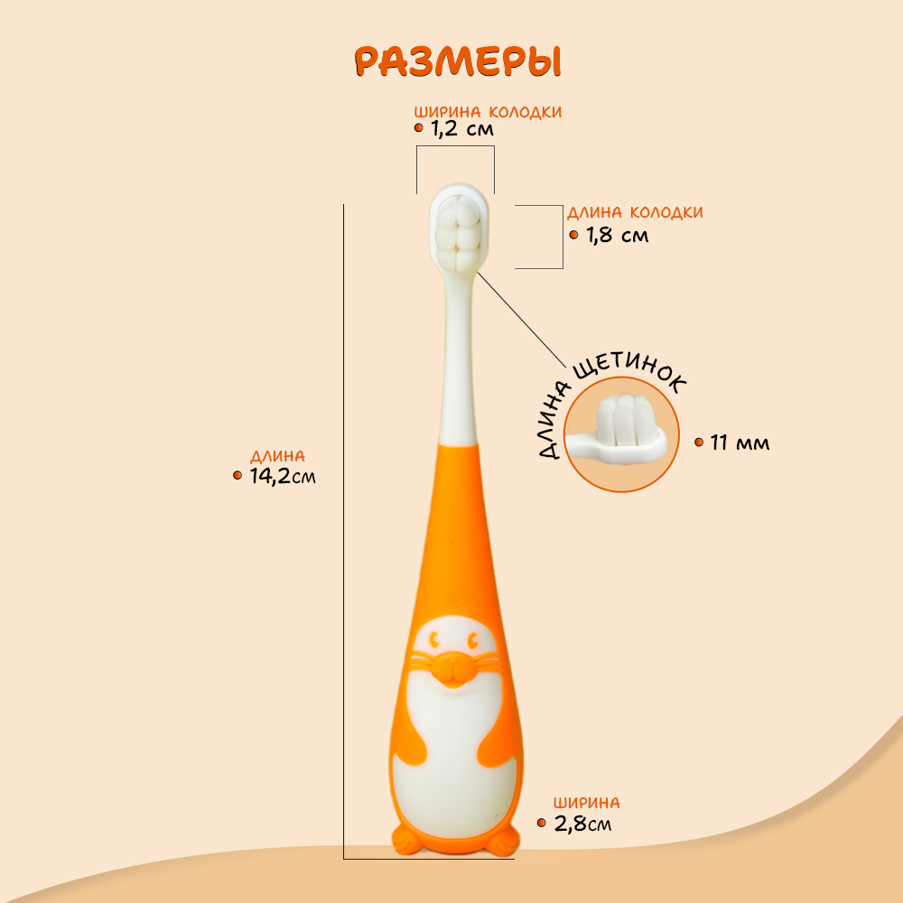 Ультра мягкая зубная щетка Чистый Зуб 2+ для детей Seal - фото 16