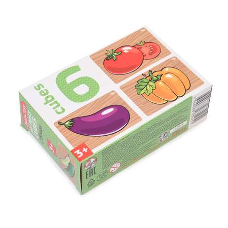 Кубики Десятое королевство BabyToys Овощи 6шт 3545