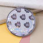 Зеркало карманное iLikeGift Our design meow cat white с увеличением