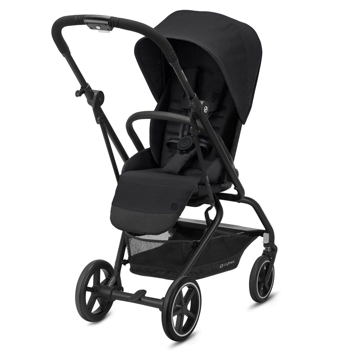 Коляска Cybex Eezy S Twist+ 2 BLK с дождевиком и бампером Deep Black - фото 2